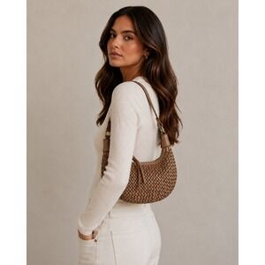 Borse & Pelle - Woven Shoulder Bag Leather Calf Leather 100% Made In Italy - Tan